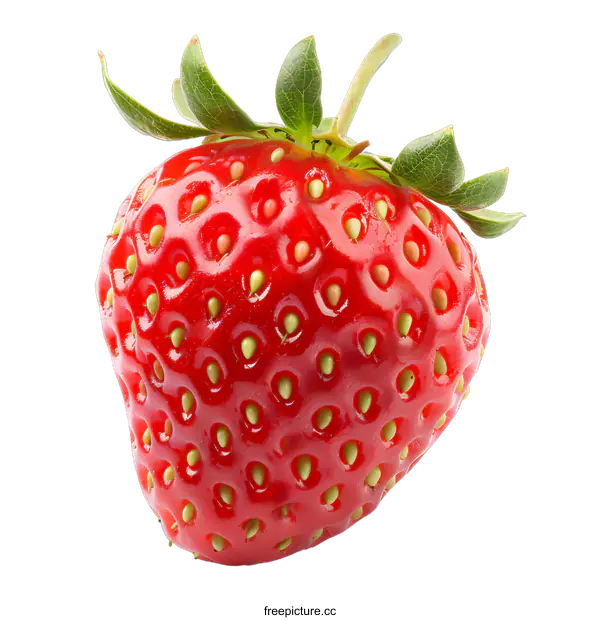 [Transparent Background PNG]Fresh Red Strawberry Isolated On White Background