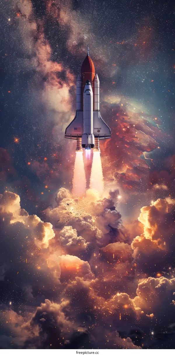 Space Shuttle Atlantis Lifts Off from Earth