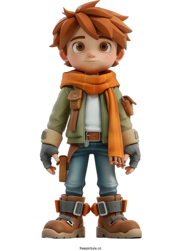 [Transparent Background PNG]Cartoon Illustration Of Boy Wearing Winter Clothing