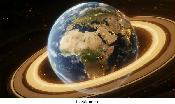 Earth with Rings in Space: Planetary Orbit Visualization