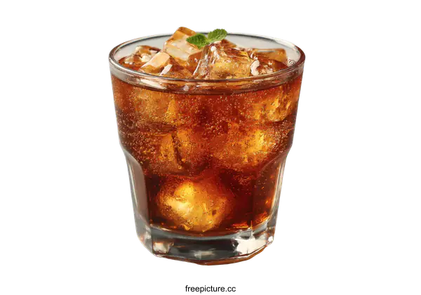 [Transparent Background PNG]Refreshing Iced Drink in a Glass