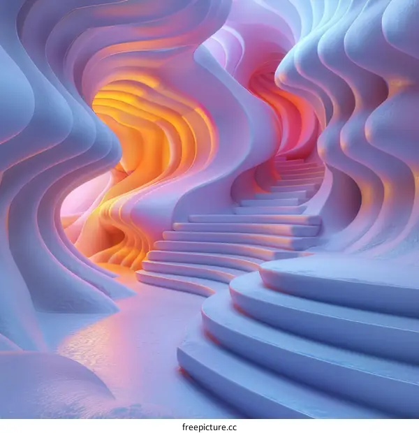 Abstract Colorful Architectural Stairway