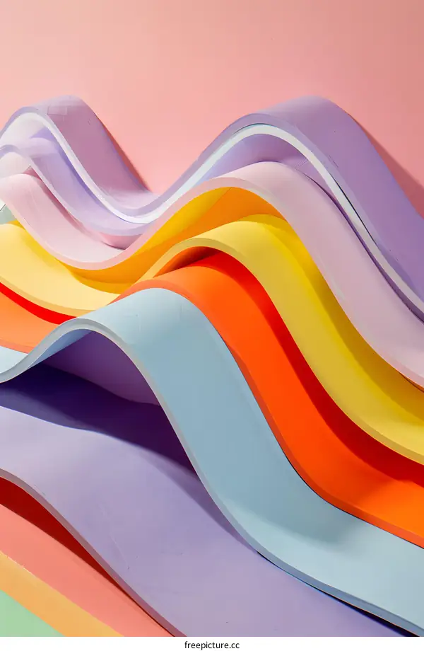 Abstract Colorful Wavy Lines Background