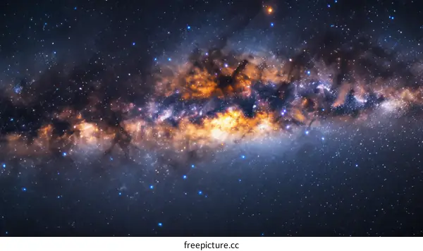 Amazing view of the Milky Way galaxy and stars in the night sky