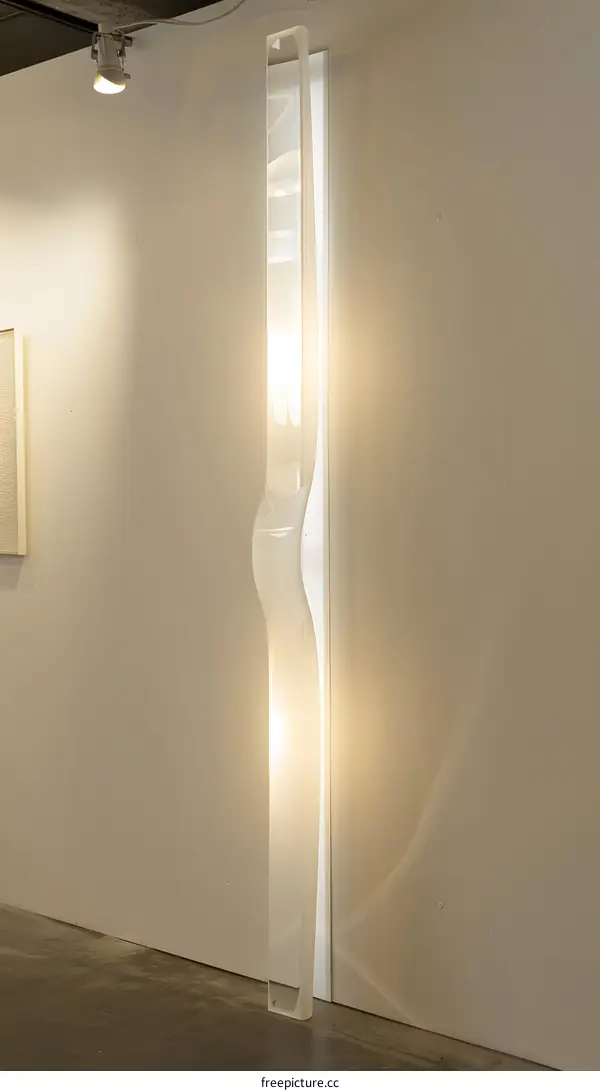 Modern White Acrylic Sculpture in Gallery
