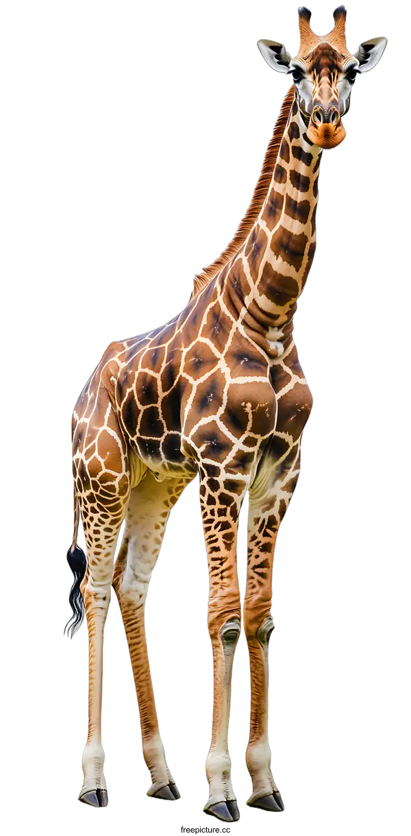 [Transparent Background PNG]Giraffe Standing on White Background