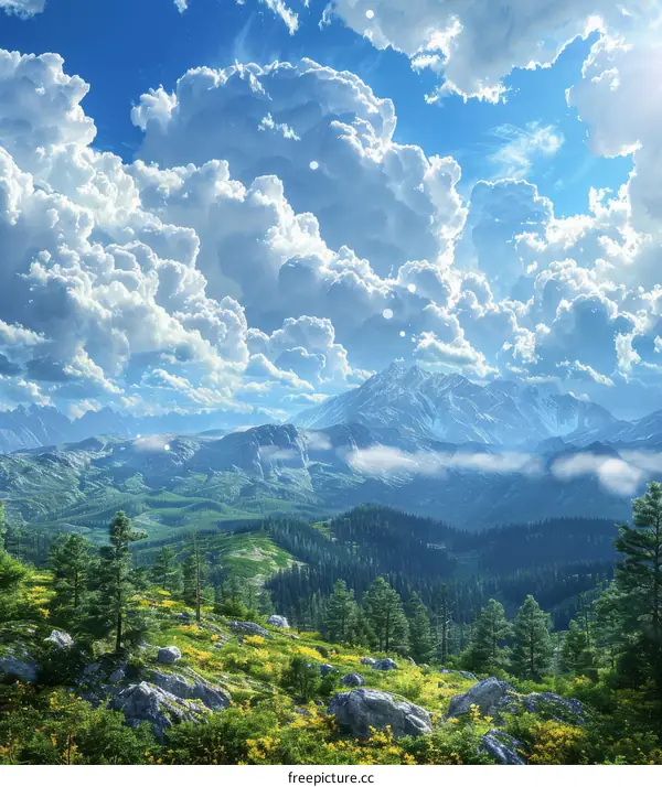 Stunning Mountain Scenery Under a Dramatic Sky