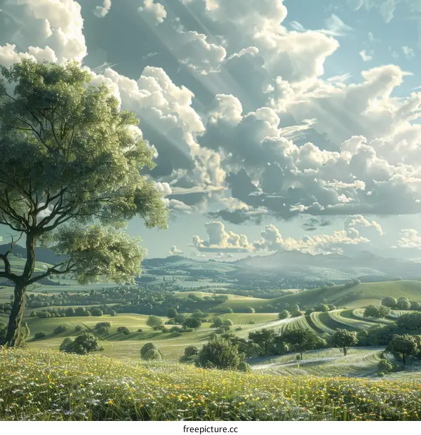 Dreamy Pastoral Landscape