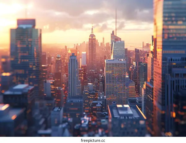 New York City Skyline at Sunset