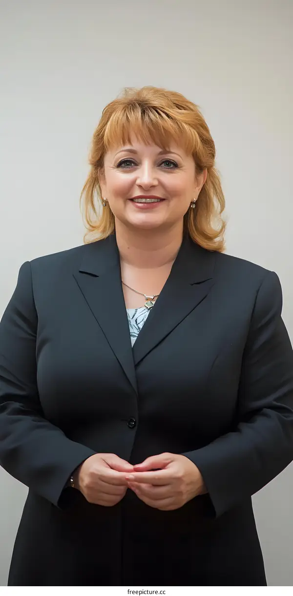 Portrait of a Woman in a Black Suit