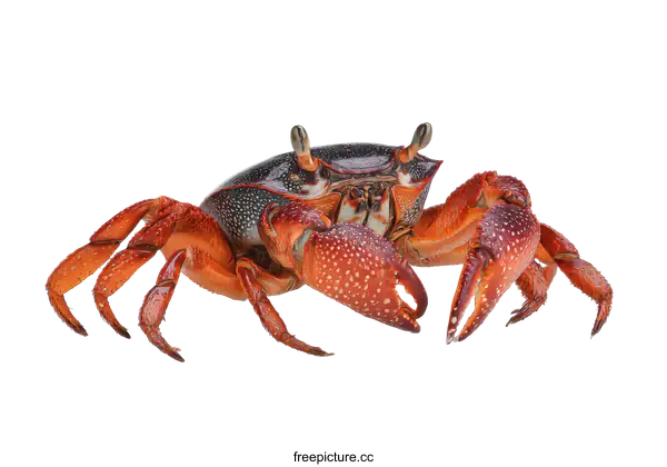 [Transparent Background PNG]Close-up of a Colorful Crab on a White Background