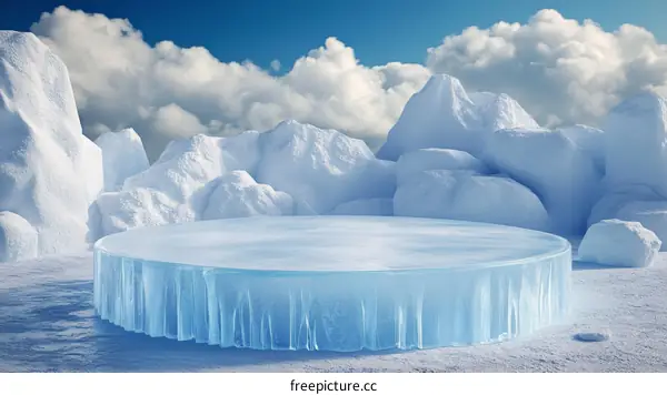 Ice Frozen Stage  Winter Scene  Digital Art