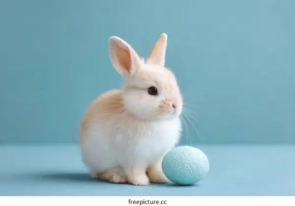 Adorable Baby Easter Bunny with Egg