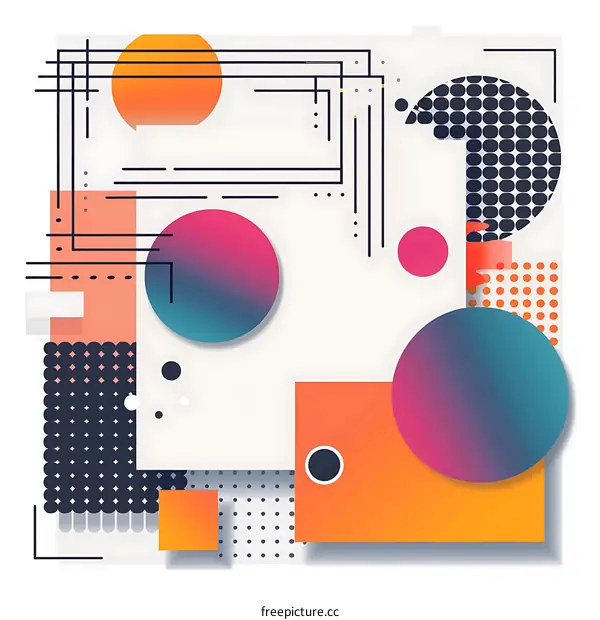 Abstract Geometric Shapes with Gradient Colors