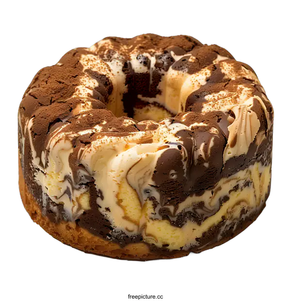 [Transparent Background PNG]Chocolate and Vanilla Marble Cake