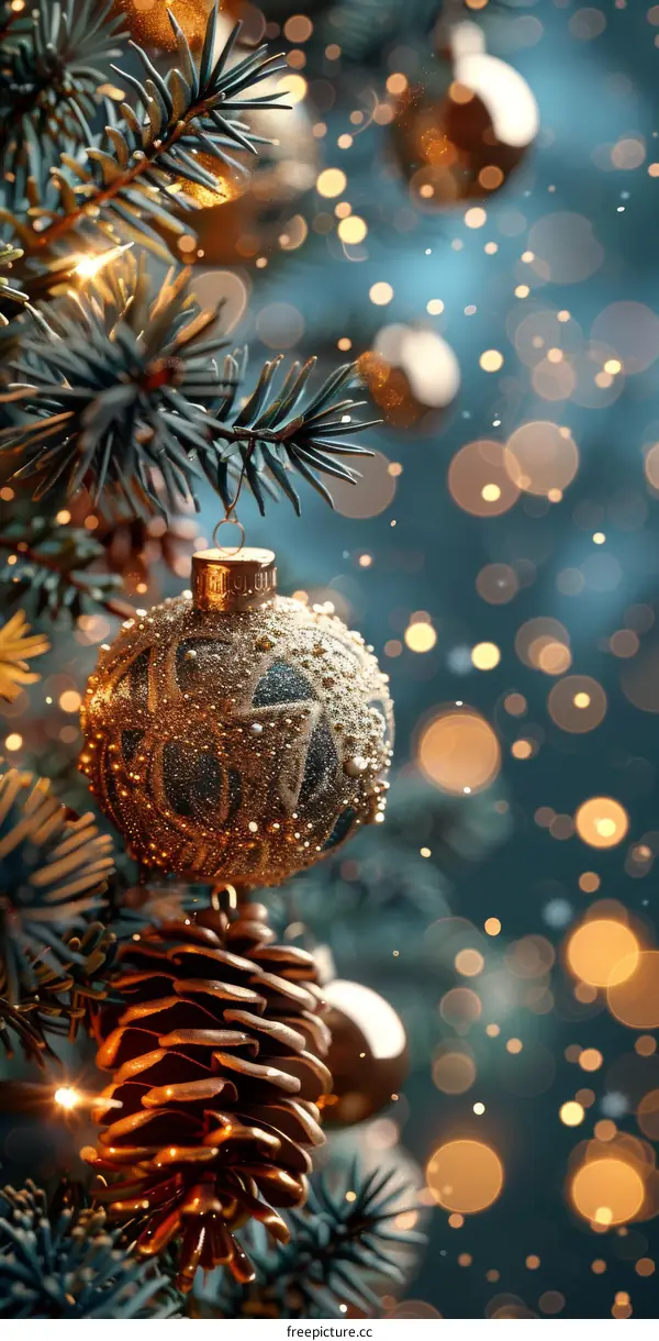 Festive Christmas Decorations with Lights and Gifts