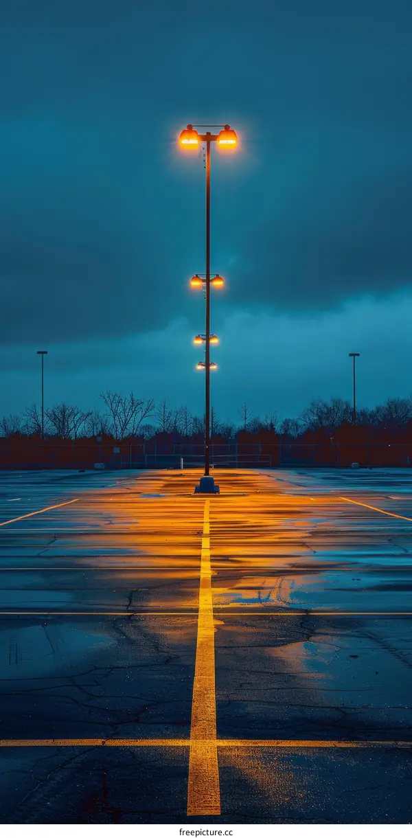 Eerie Parking Lot at Night