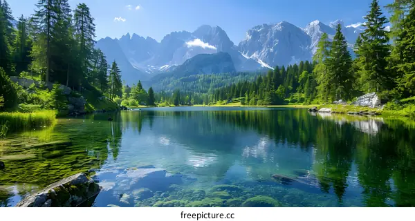 Mountain Lake With Clear Water