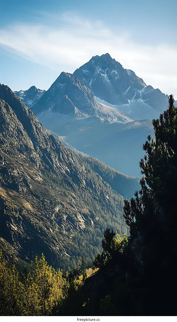 Mountain Range in the Sunlight