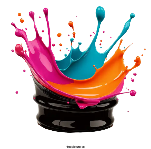 [Transparent Background PNG]Colorful Paint Splashing Art Illustration