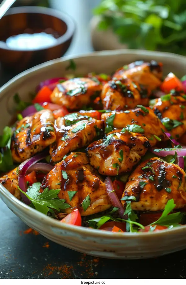 Grilled Chicken Shawarma Salad with Homemade Dressing