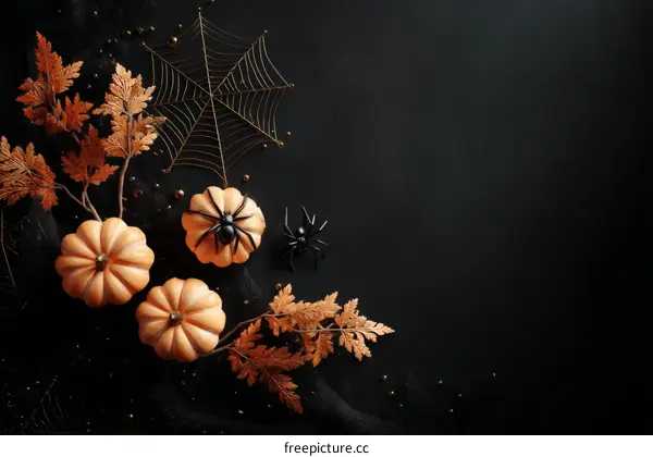 Halloween Decorative Pumpkins with Spiders and Webs