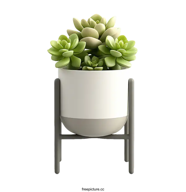 [Transparent Background PNG]Stylish Succulent Plant Pot on Stand