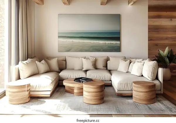 Modern Coastal Living Room Interior Design
