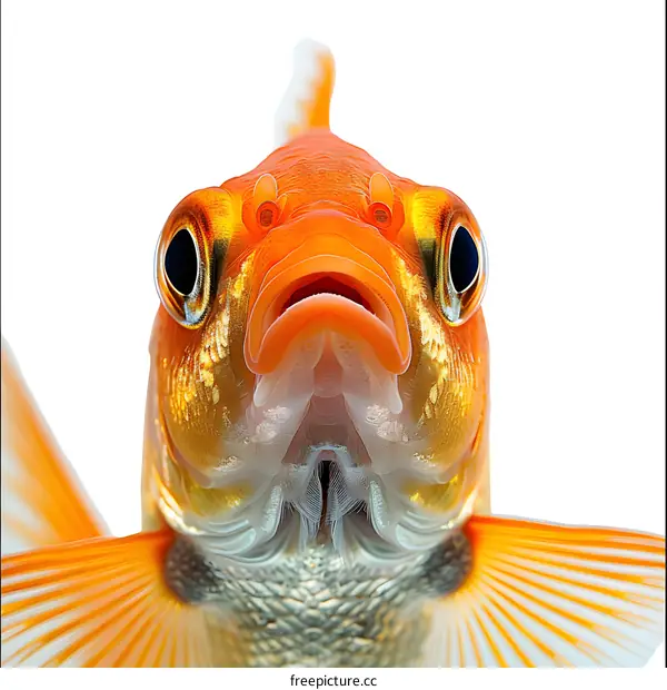A close-up of a goldfish