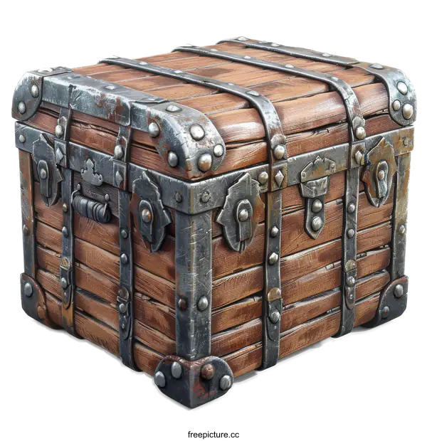[Transparent Background PNG]Old Wooden Treasure Chest