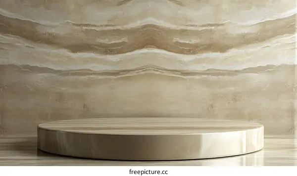 Beige Marble Display Podium