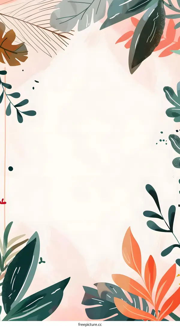 Tropical Leaves Frame Illustration Design