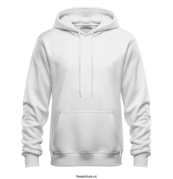 [Transparent Background PNG]White Hoodie Front View