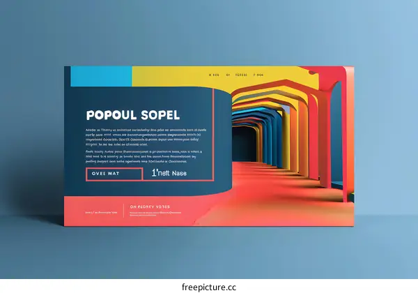 Abstract Colorful Tunnel with Arches