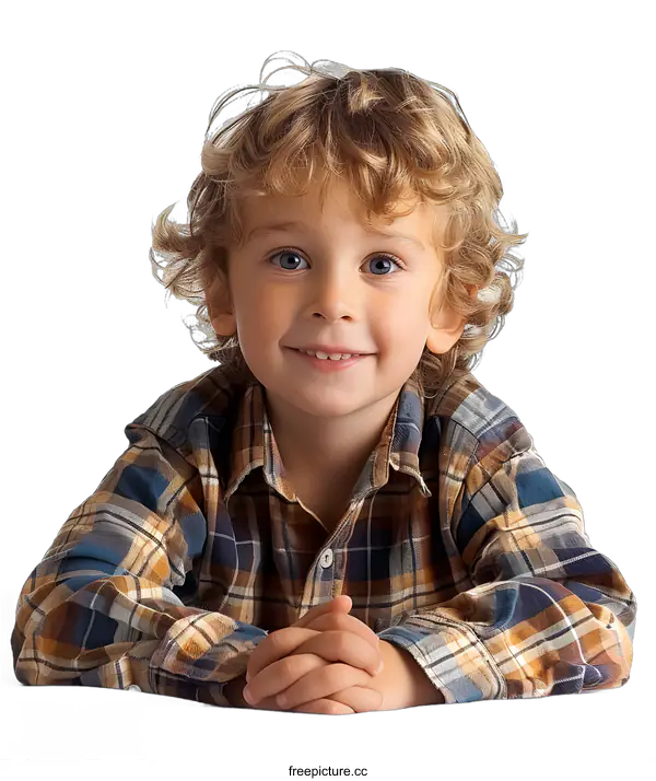 [Transparent Background PNG]Portrait of a happy smiling little boy