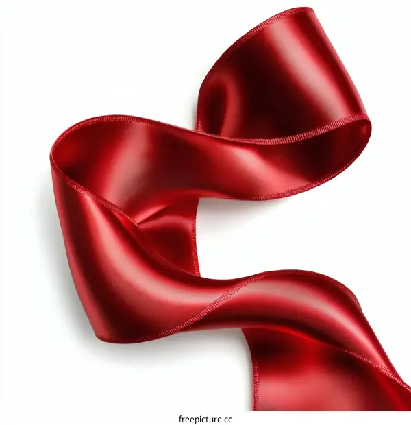 Elegant Red Satin Ribbon Flowing Beautifully