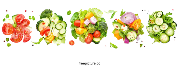 [Transparent Background PNG]Assortment of Fresh Vegetable Salad