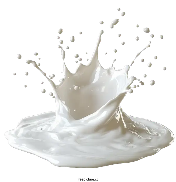 [Transparent Background PNG]Milk Splash Illustration