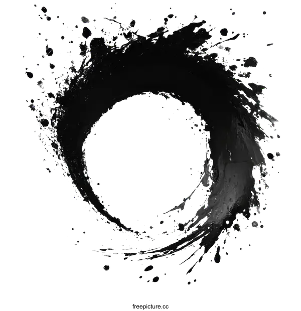 [Transparent Background PNG]Abstract Ink Circle Design