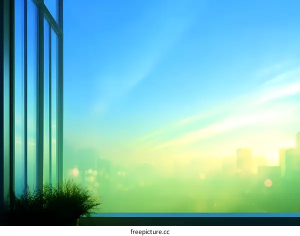 Cityscape View from a Modern Window