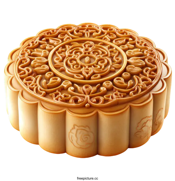 [Transparent Background PNG]Exquisitely Decorated Mid-Autumn Mooncake