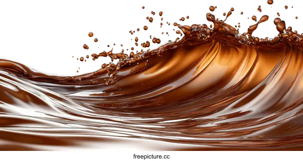 [Transparent Background PNG]Chocolate Liquid Splashing Art Illustration