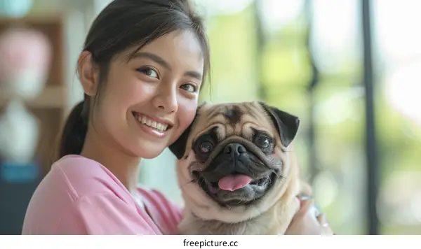 pug and its owner