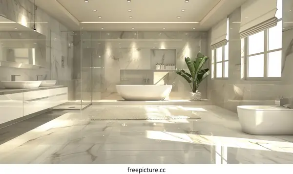 Marble modern minimalist bathroom