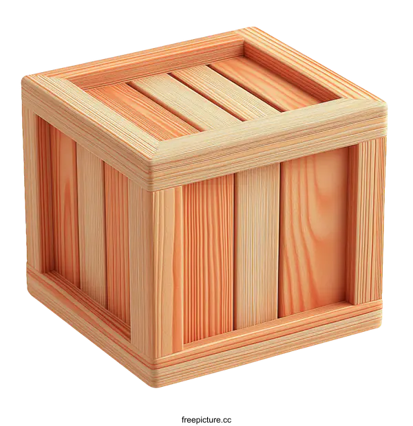 [Transparent Background PNG]Wooden Crate Illustration