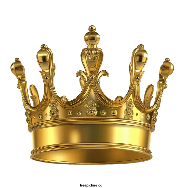 [Transparent Background PNG]Golden Royal Crown Illustration