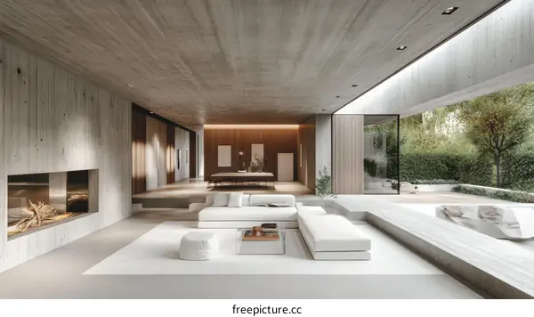 Modern Minimalist Concrete House Interior Design