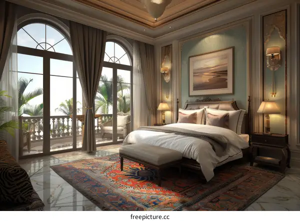 Elegant Bedroom Interior Design Illustration