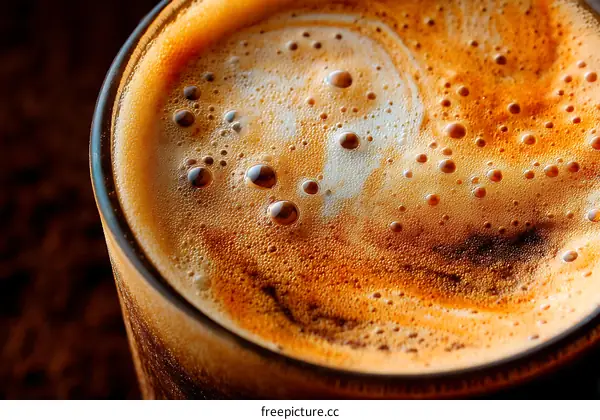 Close Up of Coffee Foam Texture