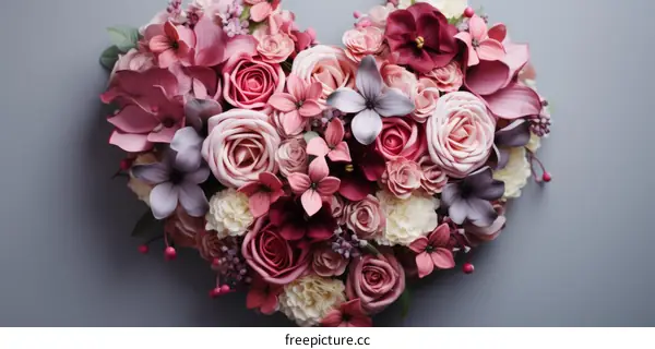 Artificial Flowers in Heart Shape for Decoration